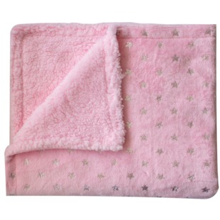 Manta Estrelinhas 75cm x 100cm Linha Camesa Baby - Rosa