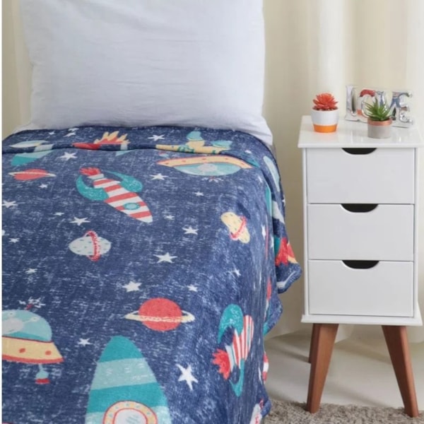 Manta Flannel Andreza Infantil - Planeta Manta Flannel Andreza Infantil - Planeta