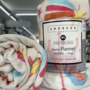 Manta Flannel Andreza Infantil Unicorn rose 