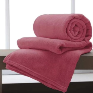 Manta fleece Solteiro 1,40 x 2,20 Microfibra Arte&Cazza Lisa - Bege