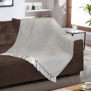 Manta Pinheiro P/ Sofá Com Franja 1,45m x 1,95m Gouvea - Confira cores