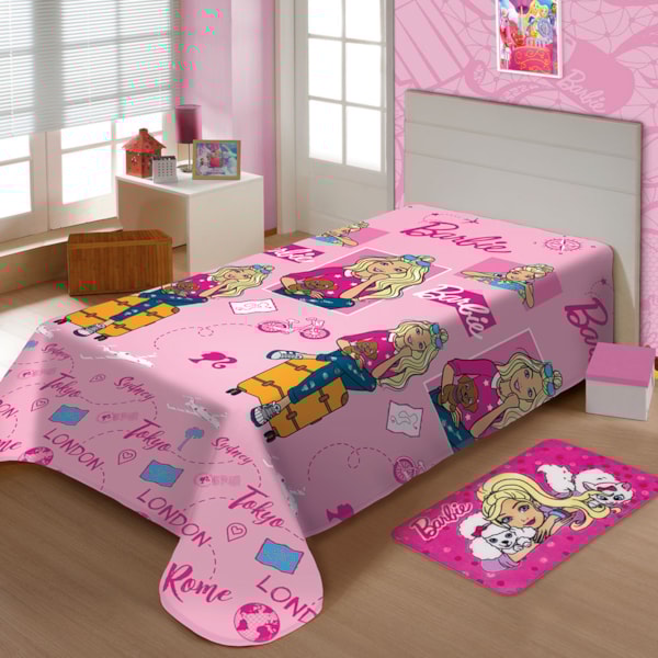 Manta Soft Solteiro 1,50 x 2,00m Jolitex Barbie Viagens Manta Soft Solteiro 1,50 x 2,00m Jolitex Barbie Viagens