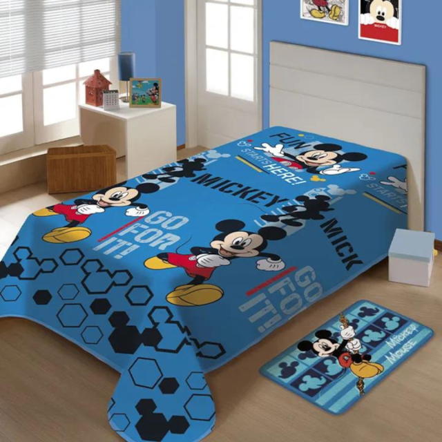 Manta Soft Solteiro 1,50 x 2,00m Jolitex - Mickey Mouse