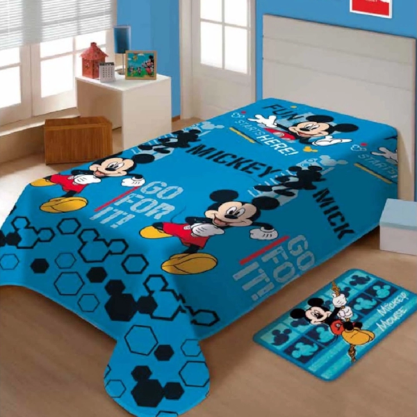 Manta Solteiro Fun 1,50m x 2,00 Jolitex - Mickey Manta Solteiro Fun 1,50m x 2,00 Jolitex - Mickey