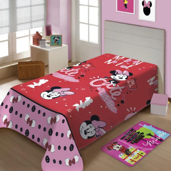 Manta Solteiro Fun 1,50m x 2,00 Jolitex - Minnie Mouse