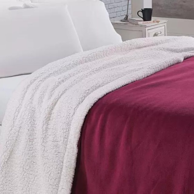 Manta Solteiro Lisa Sherpa Andreza - Vermelho - VERMELHO