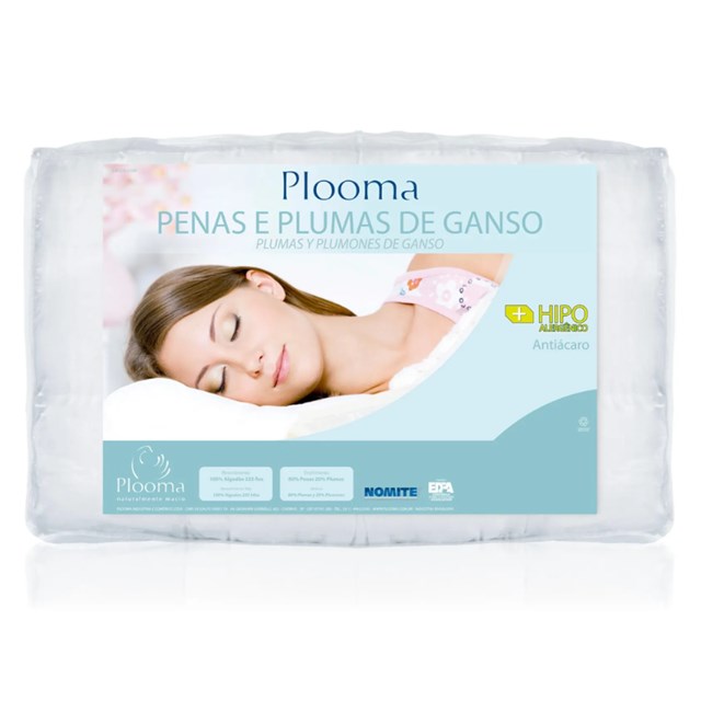 Pillow Top Queen 80% Penas  e 20% Plumas de Ganso Plooma