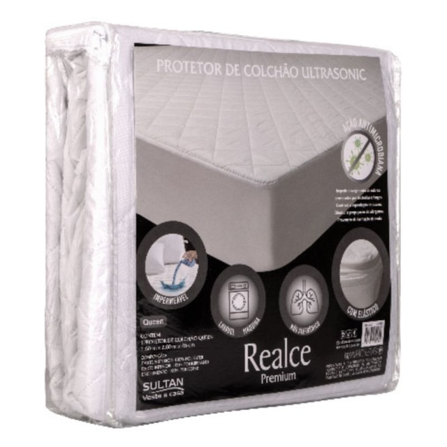 Protetor de Colchão Queen Realce Ultrasonic Sultan - Branco