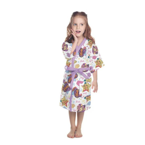 Roupão Felpudo Infantil Quimono Estampado Lepper - Barbie Reinos Mágicos (Confira tamanhos disponível) Roupão Felpudo Infantil Quimono Estampado Lepper - Barbie Reinos Mágicos (Confira tamanhos disponível)