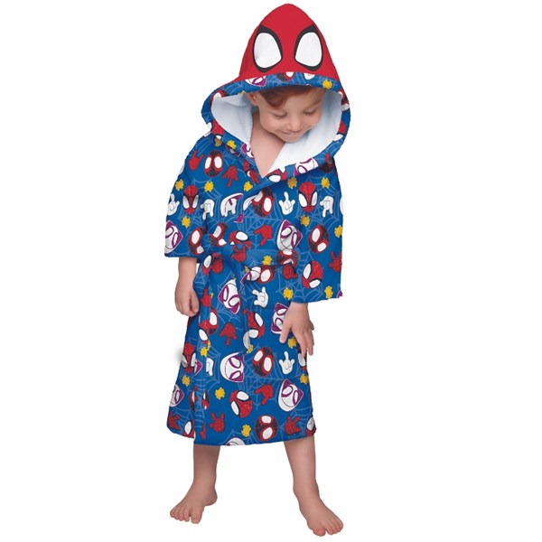 Roupão Infantil Estampado Aveludado Quimono Com Capuz Lepper - Spider Man (confira tamanhos)