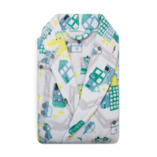 Roupão Microfibra Infantil Fleece Camesa - Dinossaurinho(Confira tamanhos disponíveis)