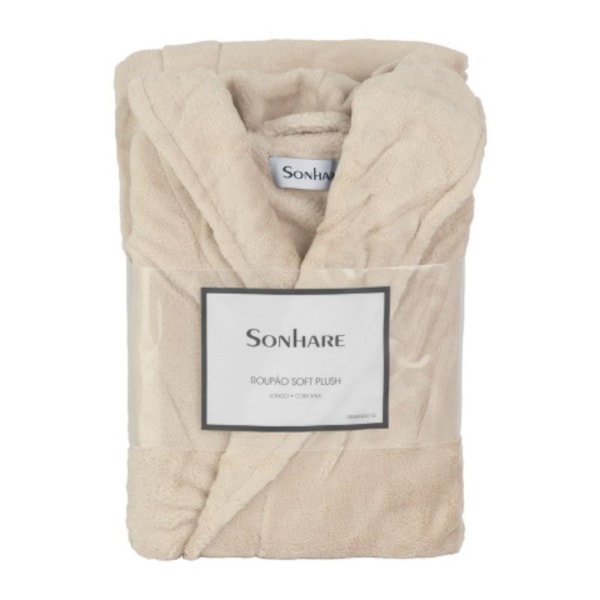 Roupão Soft Plush Longo c/ Xale Linha Sonhare Sultan - Bege (confira tamanhos) Roupão Soft Plush Longo c/ Xale Linha Sonhare Sultan - Bege (confira tamanhos)