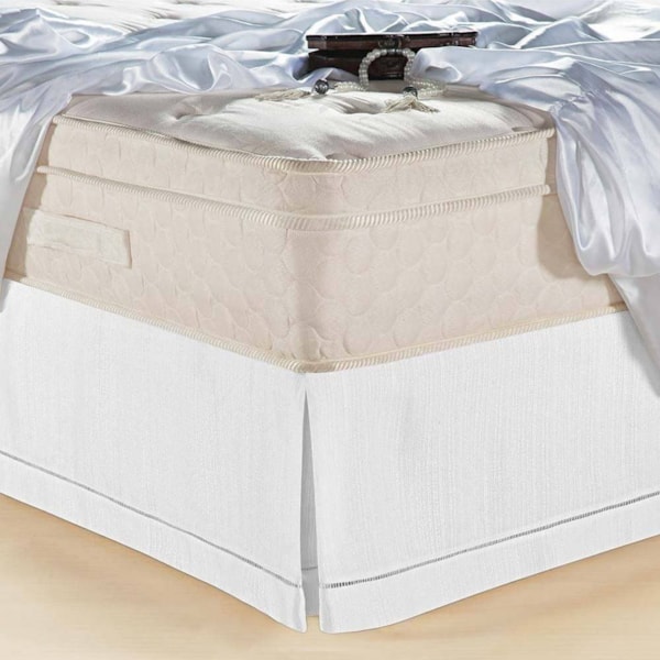 Saia para Cama Box Solteiro Linha Classic Rústica Juma - Branco