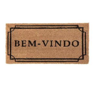 Tapete Capacho Bem -Vindo Fibra de Coco 30cm x 60cm Corttex – Bege