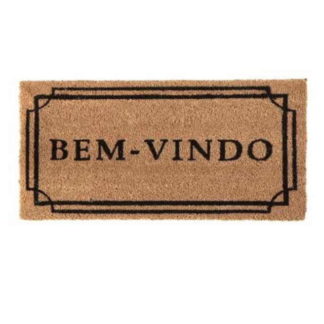 Tapete Capacho Bem -Vindo Fibra de Coco 30cm x 60cm Corttex – Bege