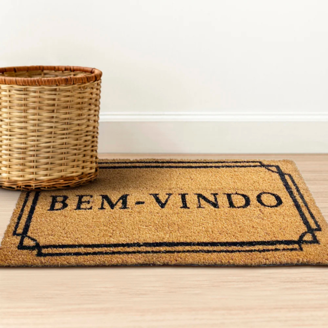 Tapete Capacho Bem -Vindo Fibra de Coco 30cm x 60cm Corttex – Bege