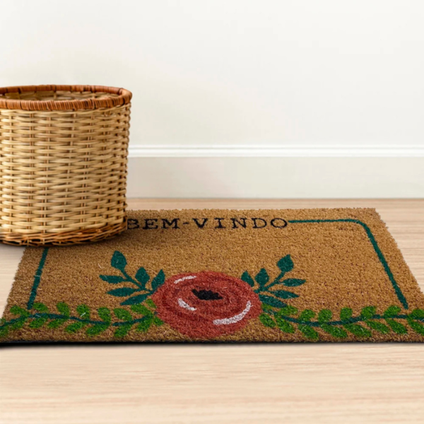 Tapete Capacho Bem -Vindo Fibra de Coco 40cm x 60cm Corttex – Bem-Vindo Rosas Tapete Capacho Bem -Vindo Fibra de Coco 40cm x 60cm Corttex – Bem-Vindo Rosas