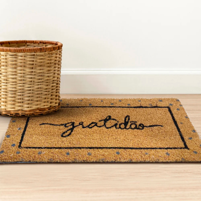 Tapete Capacho Bem -Vindo Fibra de Coco 40cm x 60cm Corttex – Gratidão