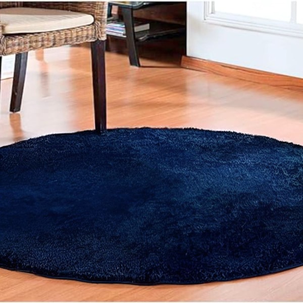 Tapete Classic Sala/Quarto Liso Redondo 100cm Oasis - Marinho Tapete Classic Sala/Quarto Liso Redondo 100cm Oasis - Marinho