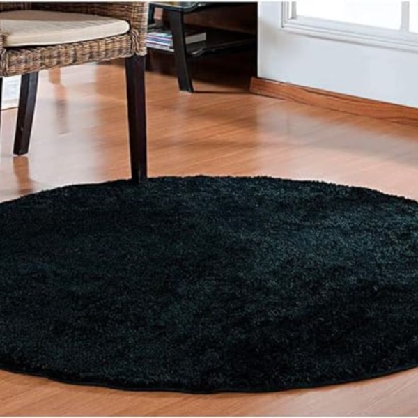 Tapete Classic Sala/Quarto Liso Redondo 100cm Oasis - Preto Tapete Classic Sala/Quarto Liso Redondo 100cm Oasis - Preto