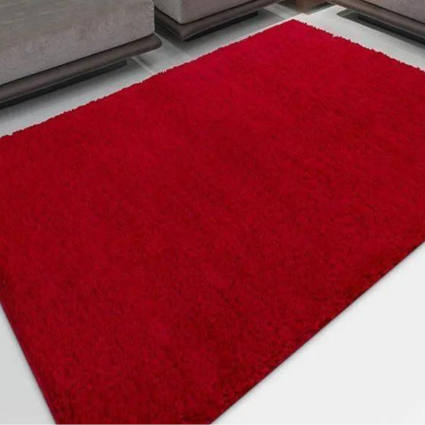 Tapete Linha Realce  Liso 1,00m x 1,50m Jolitex- Vermelho