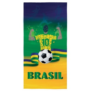 Toalha de Banho Aveludada Estampa Copa 70cm X 1,40m Lepper - Brasil (confira estampas disponíveis)