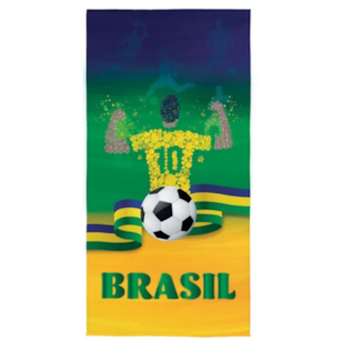 Toalha de Banho Aveludada Estampa Copa 70cm X 1,40m Lepper - Brasil (confira estampas disponíveis)