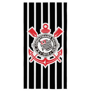 Toalha de Banho Aveludada Estampa de Time 70cm X 1,40m Lepper - Corinthians