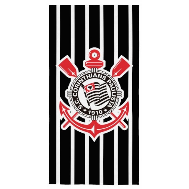 Toalha de Banho Aveludada Estampa de Time 70cm X 1,40m Lepper - Corinthians