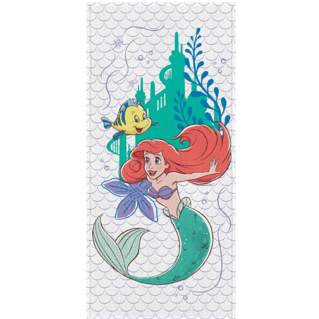 Toalha de Banho Infantil Felpuda 60cm x 1,20m Personagens Lepper - Ariel