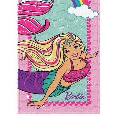 Toalha de Banho Infantil Felpuda Barbie Reinos II Lepper