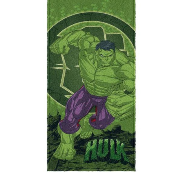 Toalha de Banho Infantil Felpuda Estampada 60cm x 1,20m Lepper - Hulk l Toalha de Banho Infantil Felpuda Estampada 60cm x 1,20m Lepper - Hulk l