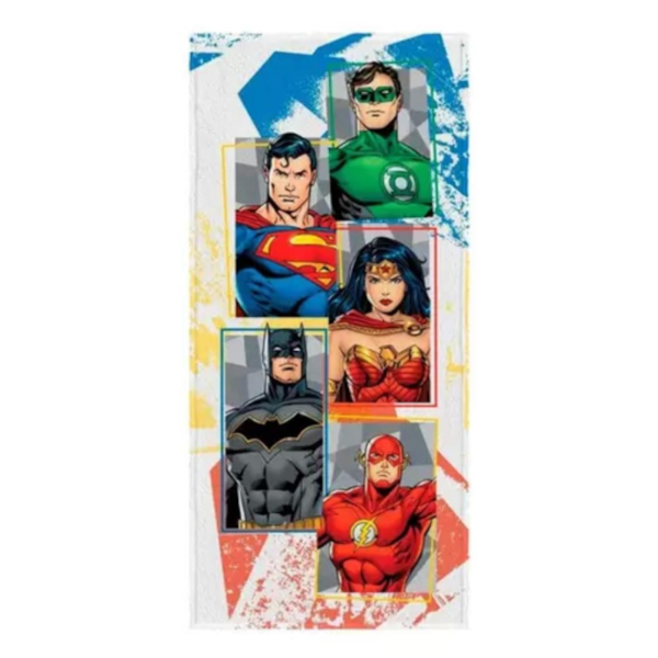 Toalha de Banho Infantil Felpuda Estampada 60cm x 1,20m Lepper - Liga da Justiça II Toalha de Banho Infantil Felpuda Estampada 60cm x 1,20m Lepper - Liga da Justiça II