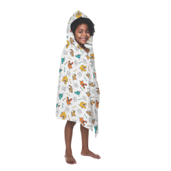 Toalha de Banho Infantil Felpuda Estampada c/ Capuz 70cm X 1,30m Lepper - Diverssauro Toalha de Banho Infantil Felpuda Estampada c/ Capuz 70cm X 1,30m Lepper - Diverssauro