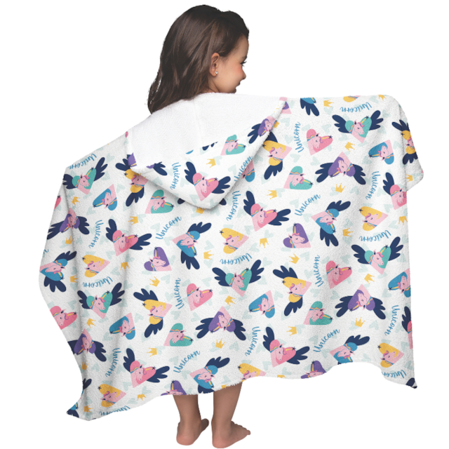 Toalha de Banho Infantil Felpuda Estampada c/ Capuz 70cm X 1,30m Lepper - Faz de Conta