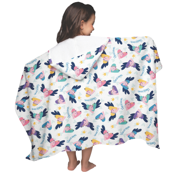 Toalha de Banho Infantil Felpuda Estampada c/ Capuz 70cm X 1,30m Lepper - Faz de Conta Toalha de Banho Infantil Felpuda Estampada c/ Capuz 70cm X 1,30m Lepper - Faz de Conta