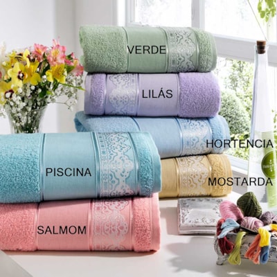 Toalha de Banho Pinta & Borda 100% Algodão Luciana Santista