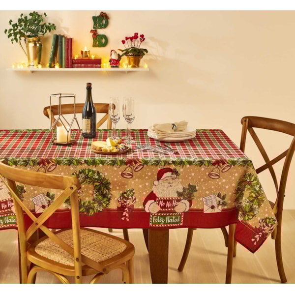 Toalha de Mesa Magia Natal Quadrada 1,40m x 1,40m Pop Lepper Toalha de Mesa Magia Natal Quadrada 1,40m x 1,40m Pop Lepper