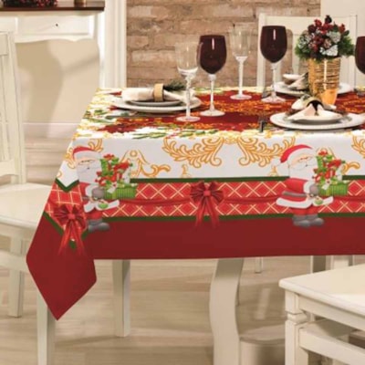 Toalha de Mesa Natal Quadrada 1,40m x 1,40m Lepper