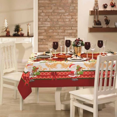 Toalha de Mesa Natal Quadrada 1,40m x 1,40m Lepper
