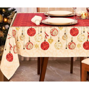 Toalha de Mesa Natal Quadrada 1,40m x 1,40m Super Pratica Lepper