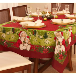 Toalha de Mesa Natal Quadrada 1,40m x 1,40m Super Pratica Lepper