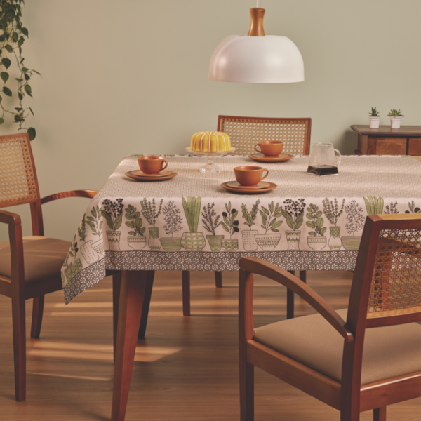 Toalha de Mesa Pop Retangular 6 Lugares 1,40m x 2,10m Lepper - Jardim Toalha de Mesa Pop Retangular 6 Lugares 1,40m x 2,10m Lepper - Jardim
