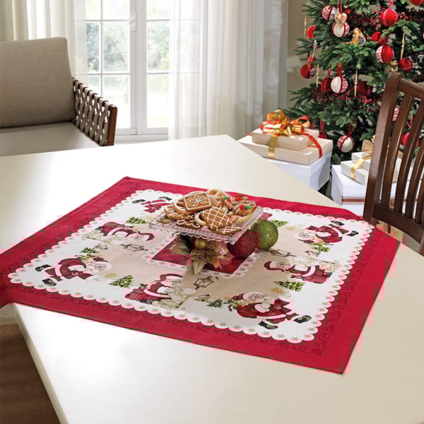 Toalha de Mesa Quadrada 0,78cm x 0,78cm Genebra Rústica Dohler - Vermelho Toalha de Mesa Quadrada 0,78cm x 0,78cm Genebra Rústica Dohler - Vermelho