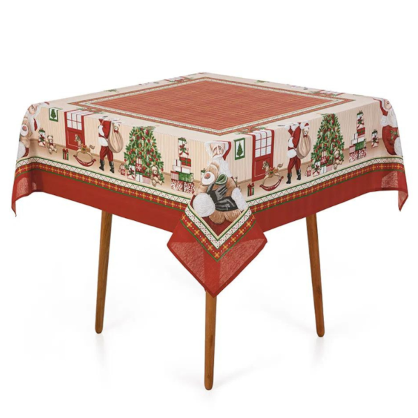 Toalha de Mesa Quadrada 1,40m X 1,40m Linha Natal Karsten - Noite Mágica Toalha de Mesa Quadrada 1,40m X 1,40m Linha Natal Karsten - Noite Mágica