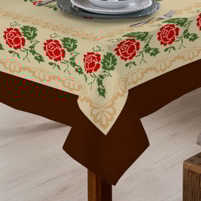 Toalha de Mesa Quadrada Rustica Estampada Raner