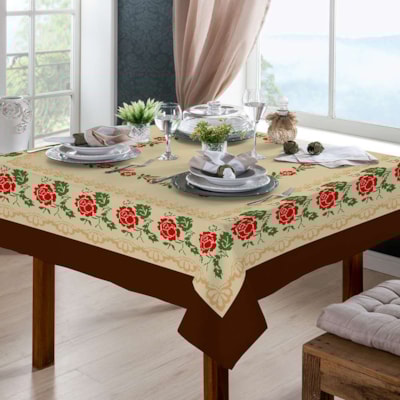 Toalha de Mesa Quadrada Rustica Estampada Raner