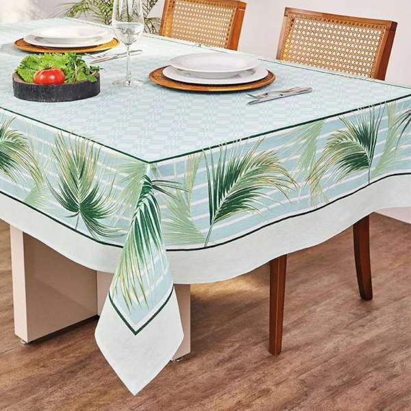 Toalha de Mesa Quadrada Super Prática 1,40m x 1,40 m 4 lugares Estampada Lepper- Lu Toalha de Mesa Quadrada Super Prática 1,40m x 1,40 m 4 lugares Estampada Lepper- Lu