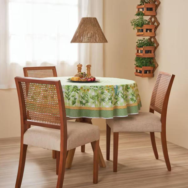 Toalha de Mesa Redonda Pop1,55m 4 lugares Estampada Lepper- Horta Toalha de Mesa Redonda Pop1,55m 4 lugares Estampada Lepper- Horta