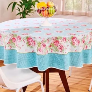 Toalha de Mesa Redonda Pop1,55m 4 lugares Estampada Lepper- Jéssica
